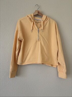 Calvin Klein Performance Peach Cropped Half-Zip Hoodie